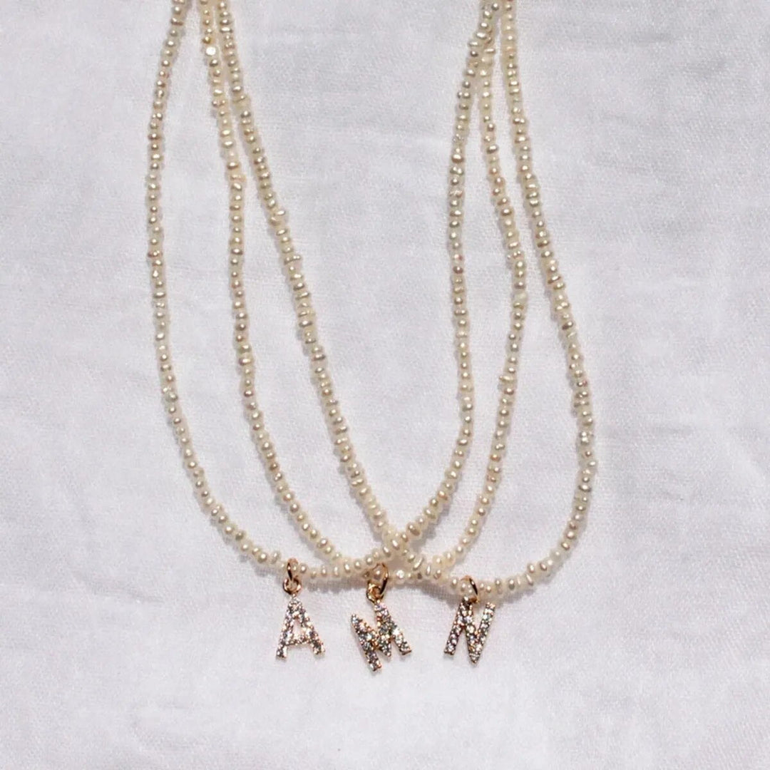 Collier Choker Initiale en Perle de Cristal Shelly®