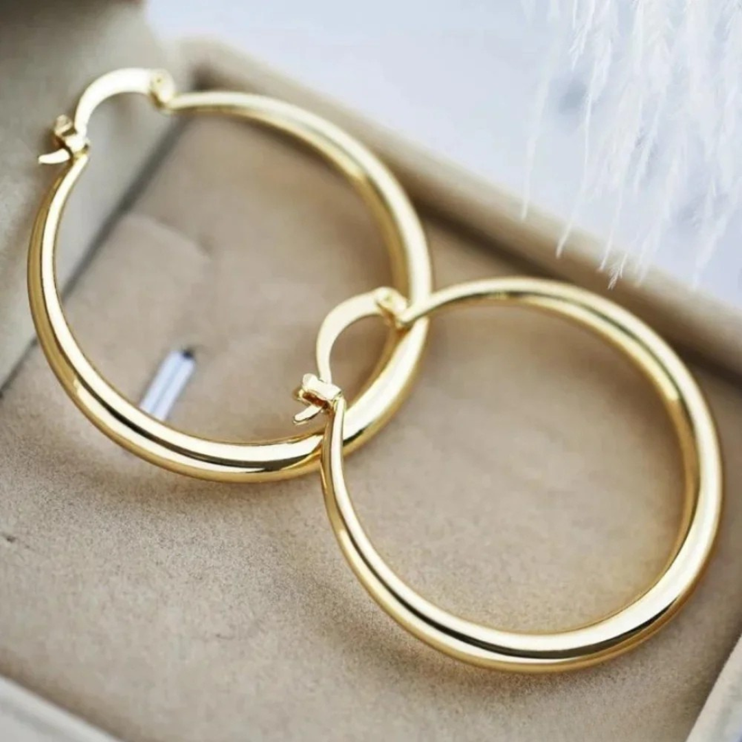 HoopLuxe™ | Large Gold Hoop Earrings
