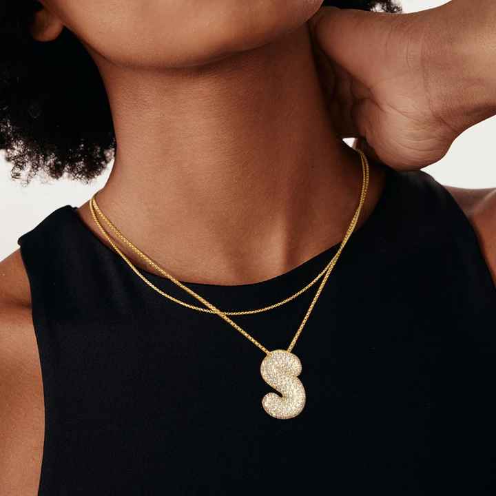 Collier Initiale Boule Hailey